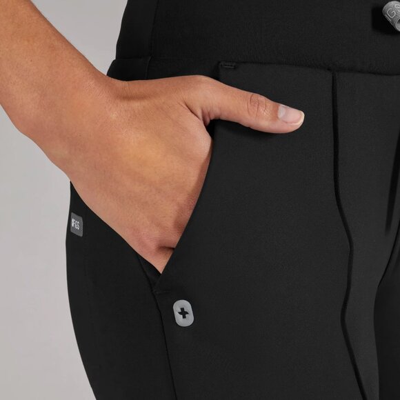 Figs High Waisted Evanston FORMx Skinny Flare Scrub Pants in Black, Size X-Small - Picture 7 of 12